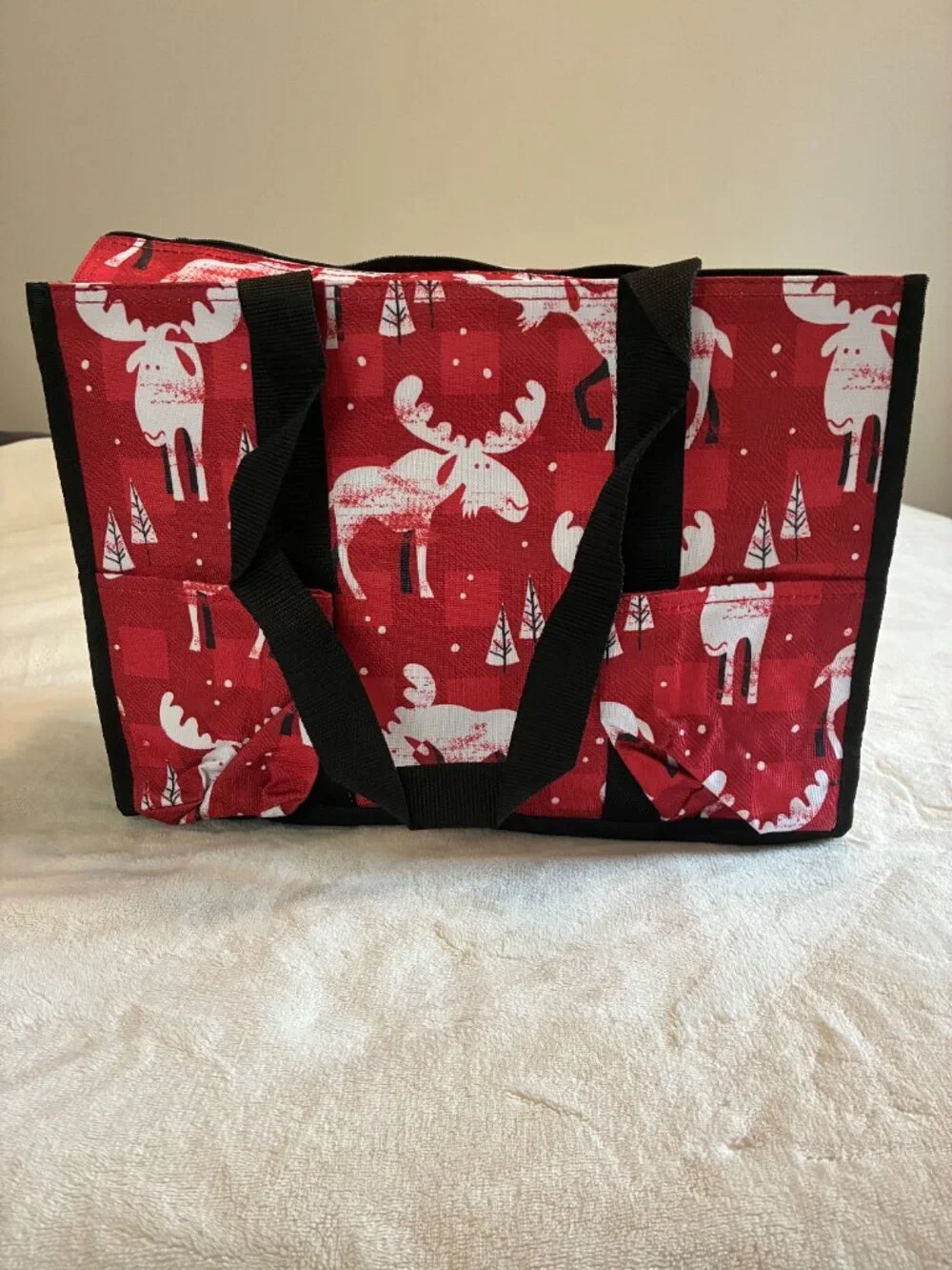 Thirty-One Zip-Top Organizing Utility Tote | Moosin Around Moose Print | NWT
